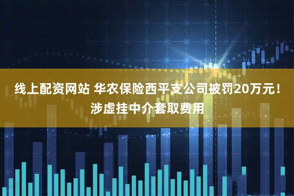 线上配资网站 华农保险西平支公司被罚20万元!涉虚挂中介套取费用